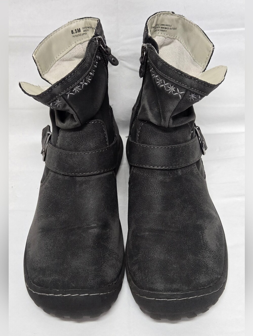 JBU Dottie Boots Zipper Buckle Strap Water Resistant 8.5